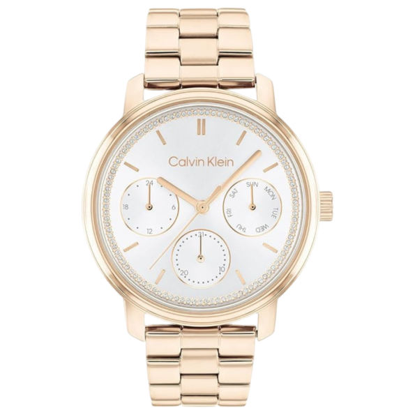 Calvin Klein Women's Shimmer Multifunction Rose Gold Watch – Model 25200178