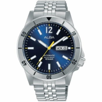 Alba Men's Automatic Watch AL4649X1Q – Blue & Black Radiation Dial with Stainless Steel Bracelet