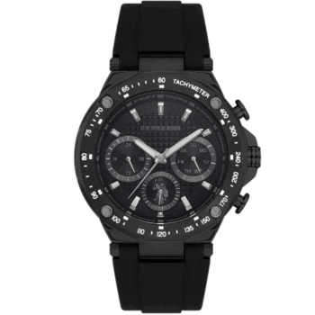 U.S. Polo Assn. Analog Watch – USPA1076-09 with Black Dial & Black Mesh Strap