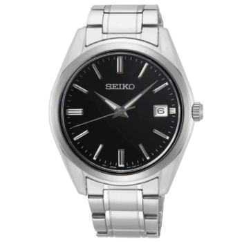 Seiko SUR311P1 Men's Classic Quartz Watch – Black Dial with Stainless Steel Bracelet