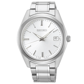 Seiko SUR307P1 Men's Classic Quartz Watch – Silver Dial with Stainless Steel Bracelet