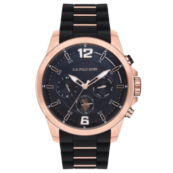 U.S. Polo Assn. Men's Analog Watch – USPA1009-05 with Black Dial & Silver Stainless Steel