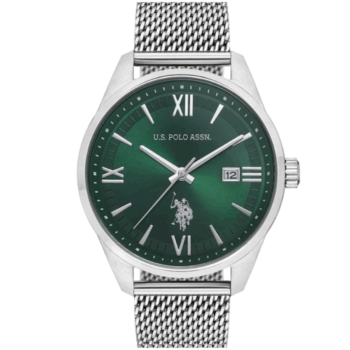 U.S. Polo Assn. Men's Analog Watch – USPA1001-07 with Green Dial & Silver